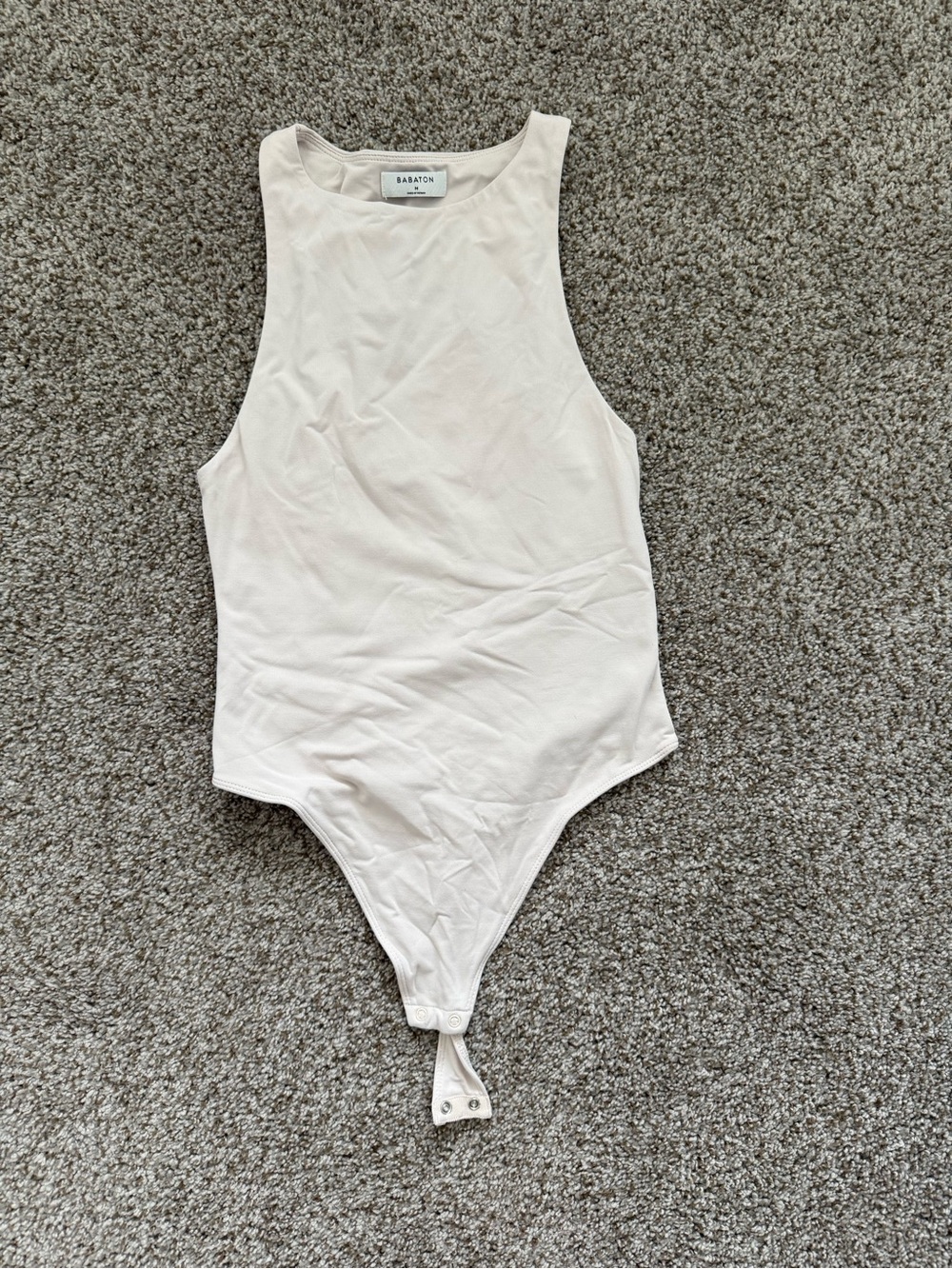 Babaton Cream High-Neck Tank Bodysuit